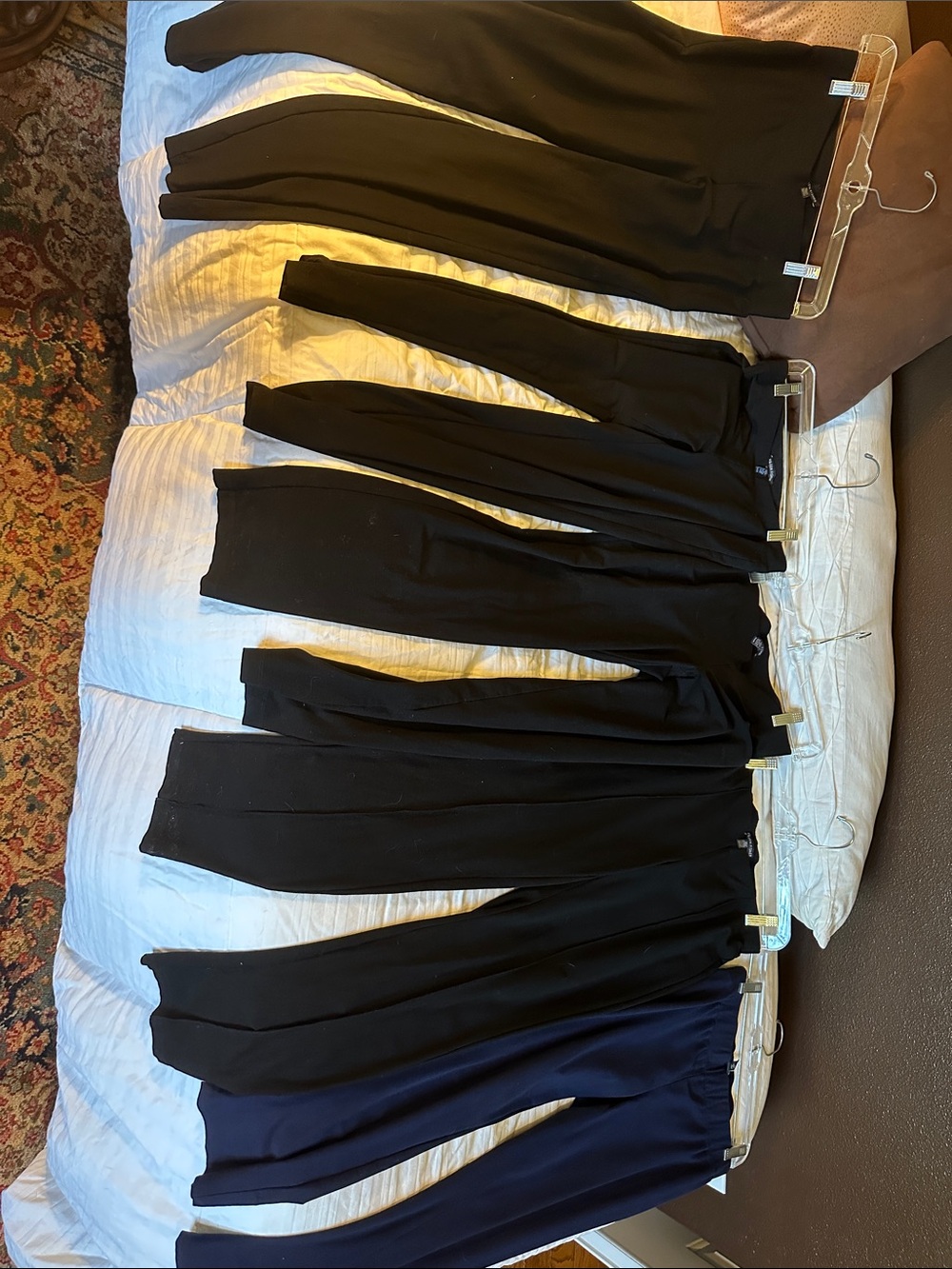 Eileen Fisher Black and Navy straight Leg Pull-On Trousers Set